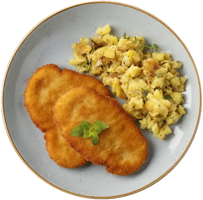 Surschnitzel gebacken