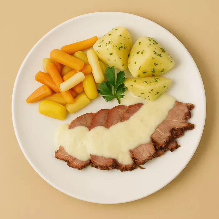 Geselchte Rinderzunge mit Krensauce