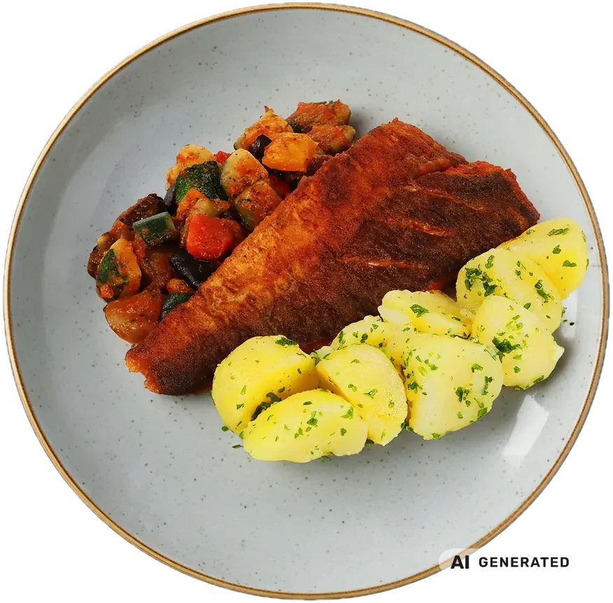 Seehechtfilet "Serbische Art" – KI-generiert