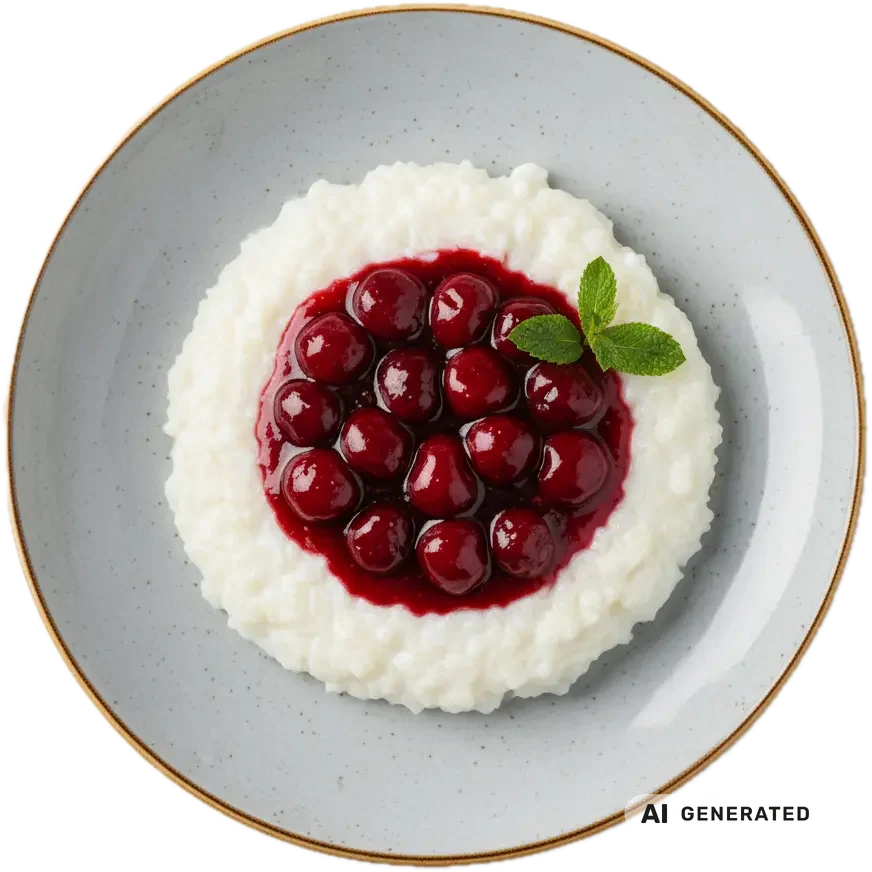Milchreis mit Weichseln – KI-generiert