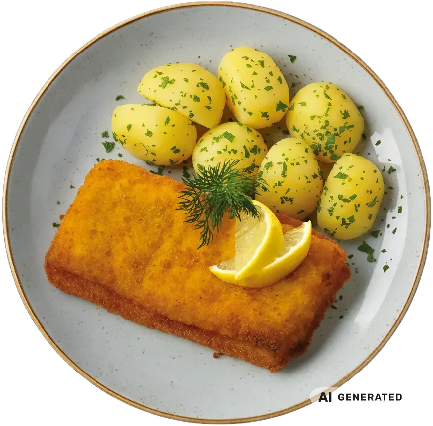 Seelachsfilet gebacken – KI-generiert