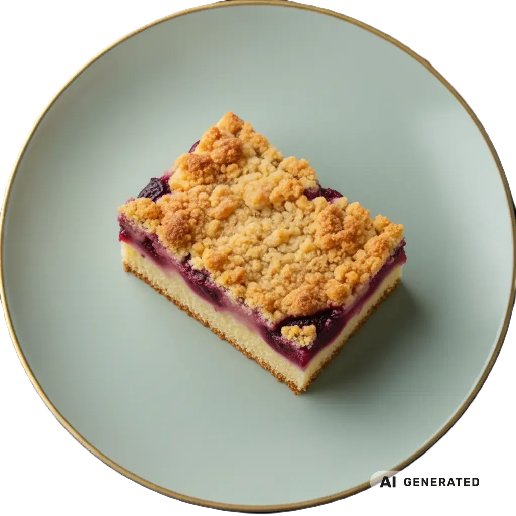 Pflaumen- streuselkuchen – KI-generiert