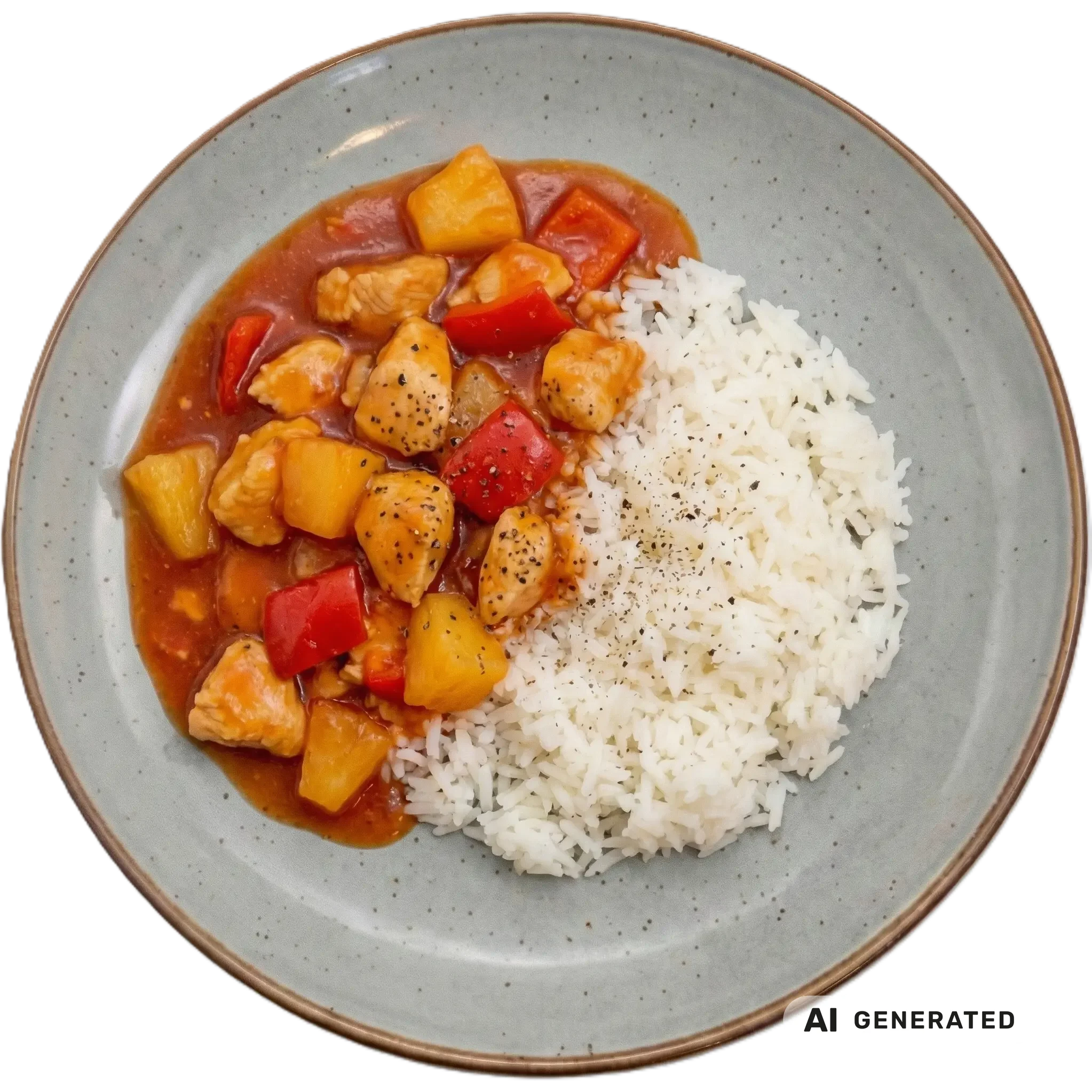 Asia Huhn "Süß-Sauer" – KI-generiert