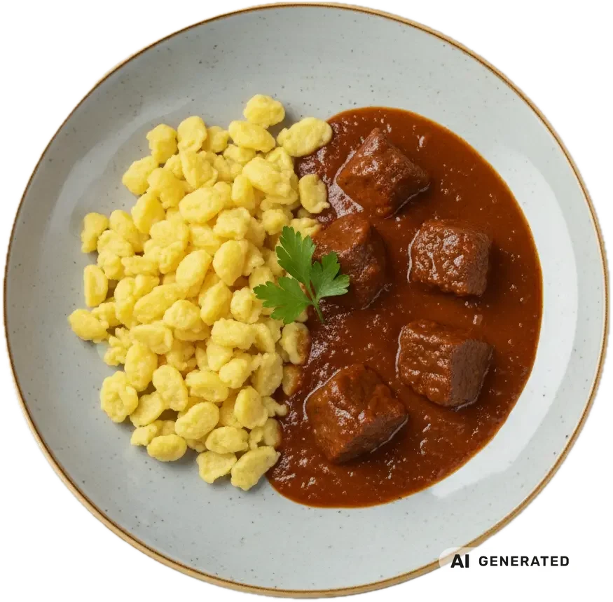 Hausgemachtes Rindsgulasch – KI-generiert