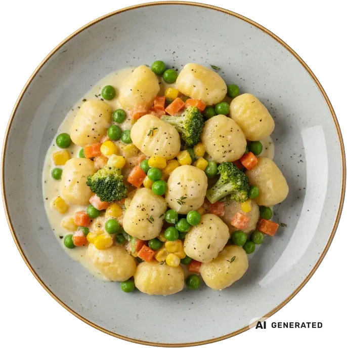 Polenta-Gnocchi à la Primavera – KI-generiert