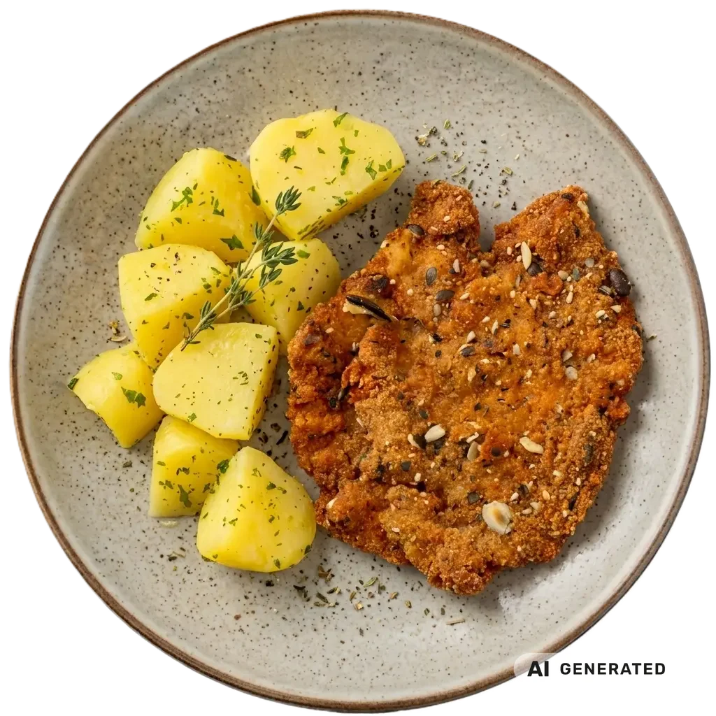 Schweinsschnitzel in Kürbiskernpanier – KI-generiert